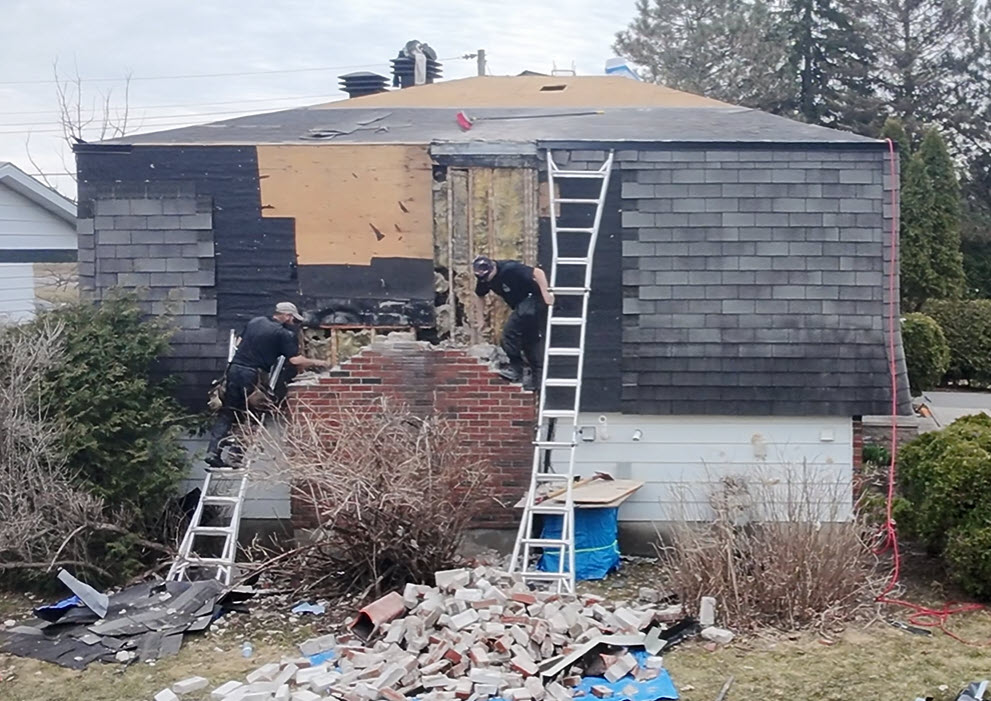 Brick Chimney Demolition