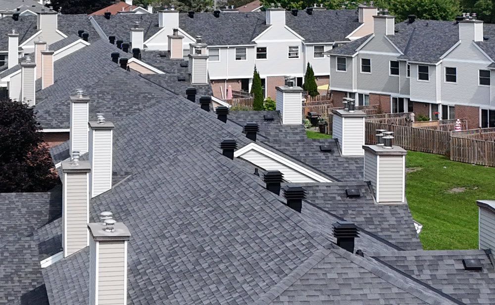 Detailed view of roof ventilation systems