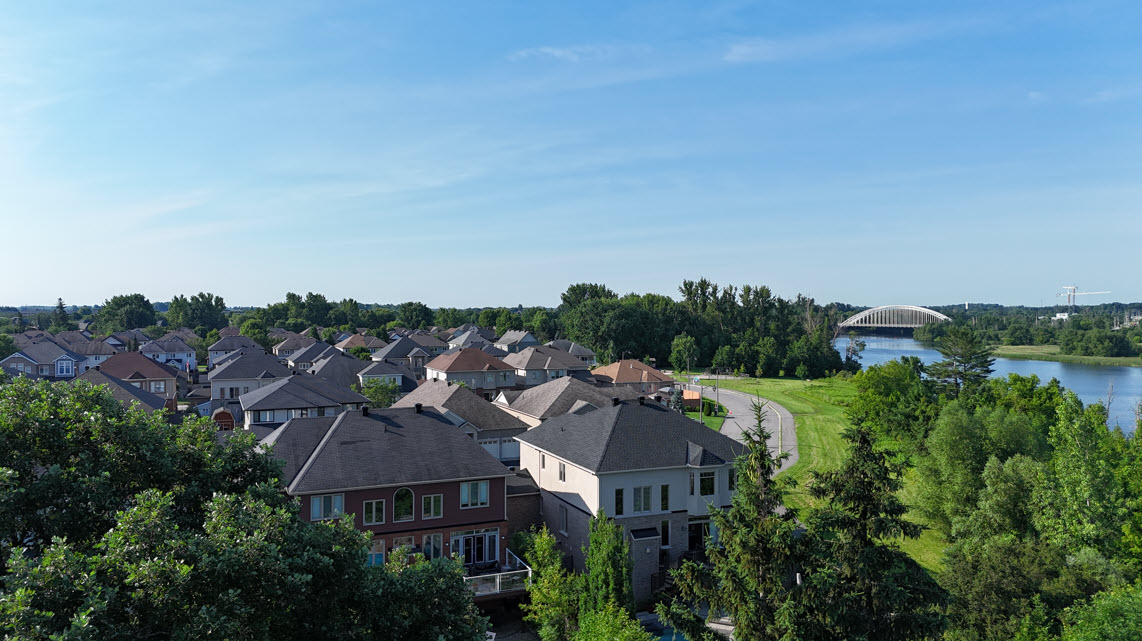 Aerial view Ottawa rooftops repair