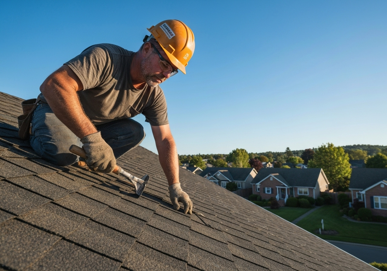roofer working Riverside South home